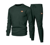 Generisch Chándal para hombre, juego de jogging de corte regular, cómodo, ligero, transpirable, traje deportivo para hombre, sudadera y pantalón deportivo largo de 2 piezas para otoño, Color verde