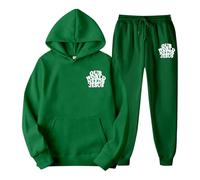 Generisch Chándal para hombre, pantalones de chándal y sudadera con capucha Y2K, traje de chándal con estampado de Jesús, informal, cómodo, ropa deportiva para hombre, 2 piezas, ropa deportiva de