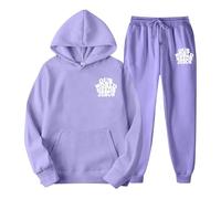 Generisch Chándal para hombre, pantalones de chándal y sudadera con capucha Y2K, traje de chándal con estampado de Jesús, informal, cómodo, ropa deportiva para hombre, 2 piezas, ropa deportiva de