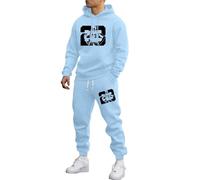 Generisch Chándal para hombre, ropa deportiva con estampado 23, 2 piezas, sudaderas con capucha y pantalones de jogging, fitness, entrenamiento, traje, traje de casa monocolor, hip hop, ropa de calle