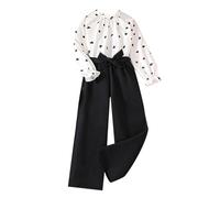 Generisch Chándal para niños y niñas, chándal deportivo, conjunto de ropa infantil, ropa de primavera, ropa para niños, traje de manga larga con estampado de amor, Blanco, 8-9 años