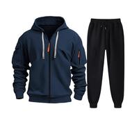 Generisch Chándales de chándal para hombre - Moderno traje deportivo de 2 piezas, ropa de calle, traje, sudaderas con capucha y pantalones de jogging, ropa de ocio para hombres, sudadera informal con