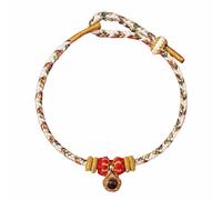 Generisch Chapado en varios naturales joyas Red String Ankle Rope With Eight Buddha Charms Birth Year Jewelry Pulseras Elección Piedras Para Pulsera Joyería, talla única, Nailon