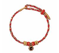 Generisch Chapado en varios naturales joyas Red String Ankle Rope With Eight Buddha Charms Birth Year Jewelry Pulseras Elección Piedras Para Pulsera Joyería, talla única, Nailon
