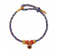 Generisch Chapado en varios naturales joyas Red String Ankle Rope With Eight Buddha Charms Birth Year Jewelry Pulseras Elección Piedras Para Pulsera Joyería, talla única, Nailon