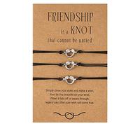 Generisch Chapado Pulsera Pulsera Frases Perlas Anillos Amigos Hermanas Amistad Distancia Pulseras De Navidad Dama De Honor De Boda Regalos De Cumpleaños Con Pulsera Perlado Anillos, talla única