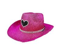 Generisch Chapeau Cowgirl Pailleté - Chapeau Western à Large Bord | Accesorios de Costume Disco | Cosplay Halloween, Fête d'Anniversaire, Vaquera para Femmes