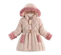 Generisch Chaqueta acolchada acolchada de invierno para niños, chaqueta de plumas de moda engrosada, conjunto de reloj para mujer, caqui, 6-7 años