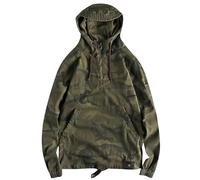 Generisch Chaqueta acolchada, chaqueta punching e invierno, ropa de trabajo con capucha, para exteriores, retro, americana, informal, media cremallera, chaqueta funcional para hombre, verde, XL