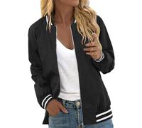 Generisch Chaqueta bomber para mujer, universitaria, ligera, chaqueta de verano, chaqueta de otoño, chaqueta oversize, chaqueta de piloto, chaqueta de entretiempo, chaqueta corta, chaqueta de