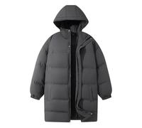 Generisch Chaqueta cálida de invierno para hombre con capucha de longitud media, chaqueta de plumón con cremallera acolchada, abrigo acolchado, parka de invierno, chaqueta de plumón, cómoda chaqueta