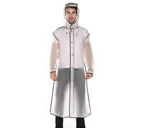 Generisch Chaqueta casual impermeable para adultos, abrigo de protección para hombre, mujer, moda, montañismo, pesca, transparente, poncho engrosado, Blanco, XXL