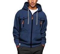 Generisch Chaqueta con capucha para hombre Jack Otoño Invierno Sudadera con Cremallera y Capucha Multifuncional Chaqueta de Montaña Chaqueta de Trabajo Cálida Multibolsillos Práctica Hombre Sudadera