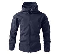 Generisch Chaqueta cortavientos para hombre, resistente al viento, con capucha, camuflaje, monocolor, ropa de camuflaje, chaqueta de ejército, chaqueta cargo, impermeable, táctica, chaqueta de caza
