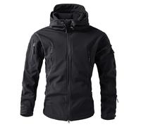 Generisch Chaqueta cortavientos para hombre, resistente al viento, con capucha, camuflaje, monocolor, ropa de camuflaje, chaqueta de ejército, chaqueta cargo, impermeable, táctica, chaqueta de caza