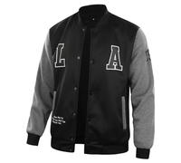 Generisch Chaqueta de béisbol, chaqueta bomber para hombre, chaqueta de punto estampada, chaqueta universitaria, chaqueta bicolor unisex, chaqueta deportiva urbana, cuello alto, Y2K, ropa urbana