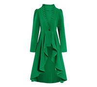 Generisch Chaqueta de carnaval 2026 Pop Omen's Jacket Medieval Retro Gothic Frack Manga Larga Frack Camisa (Verde, XL)