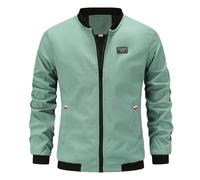 Generisch Chaqueta de entretiempo para hombre, chaqueta bomber Jakce, fina, deportiva, chaqueta de béisbol, chaqueta universitaria, cortavientos, cortavientos, chaqueta de piloto, ligera y aireada