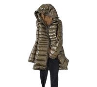 Generisch Chaqueta de equitación de color liso de longitud media para mujer, con cordón, corte estrecho, ropa exterior, abrigo de piel sintética para mujer, verde, L