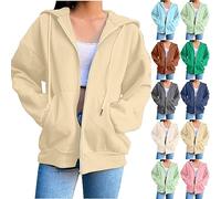 Generisch Chaqueta de forro polar con capucha para mujer, sudadera con capucha de algodón, chaqueta con capucha de un solo color, chaqueta transpirable para el tiempo libre, ultraligera, cómoda y