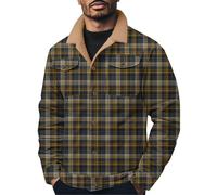 Generisch Chaqueta de forro polar para hombre cálida: chaqueta de invierno a cuadros chaqueta de franela de tallas grandes chaqueta térmica vintage chaqueta exterior con botón hacia abajo chaqueta de