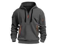 Generisch Chaqueta de forro polar para hombre, sudadera con capucha para correr, con cremallera, cálida, de manga larga, transpirable, ropa deportiva, informal, informal, con cordón, sudaderas con