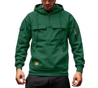 Generisch Chaqueta de forro polar para hombre, sudadera con capucha para correr, con cremallera, cálida, de manga larga, transpirable, ropa deportiva, informal, informal, con cordón, sudaderas con