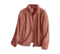 Generisch Chaqueta de forro polar para mujer sin capucha, cuello alto, chaqueta de peluche, chaqueta de forro polar para el tiempo libre, chaqueta de forro polar con cremallera, chaqueta de invierno