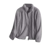 Generisch Chaqueta de forro polar para mujer sin capucha, cuello alto, chaqueta de peluche, chaqueta de forro polar para el tiempo libre, chaqueta de forro polar con cremallera, chaqueta de invierno