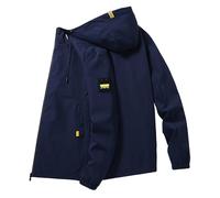 Generisch Chaqueta de invierno 2025 hacia abajo Interior Exterior engrosado alrededor de abrigo blanco frío desgaste abrigo de invierno para hombre, azul, XXL