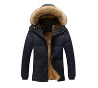 Generisch Chaqueta de invierno cálida para hombre con capucha extraíble, parka, abrigo de invierno, chaqueta con capucha, chaqueta térmica, cortavientos, chaqueta softshell, impermeable, chaqueta