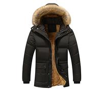 Generisch Chaqueta de invierno cálida para hombre con capucha extraíble, parka, abrigo de invierno, chaqueta con capucha, chaqueta térmica, cortavientos, chaqueta softshell, impermeable, chaqueta
