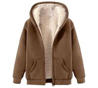 Generisch Chaqueta de invierno para hombre, con capucha, chaqueta de invierno, chaqueta de otoño, manga larga, cierre de cremallera, chaqueta deportiva con bolsillos, chaqueta de exterior, caqui, 3XL
