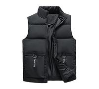 Generisch Chaqueta de invierno para hombre - invierno - chaleco de invierno chaleco estable sin mangas chaleco estable moda cremallera, Negro , L