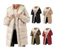 Generisch Chaqueta de invierno para mujer, abrigo de invierno para mujer, largo y cálido, elegante, chaqueta de invierno con cremallera, capucha, tallas grandes, informal, cómoda, gruesa, chaqueta de