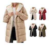 Generisch Chaqueta de invierno para mujer, abrigo de invierno para mujer, largo y cálido, elegante, chaqueta de invierno con cremallera, capucha, tallas grandes, informal, cómoda, gruesa, chaqueta de