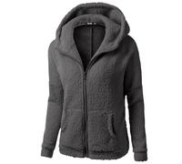 Generisch Chaqueta de invierno para mujer de peluche, chaqueta de peluche para mujer, con capucha, forro polar de peluche, sudadera con capucha para otoño e invierno, abrigo grueso con capucha, abrigo