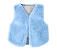Generisch Chaqueta de invierno para niños y niñas, sin mangas, cálida, cómoda, acolchada, a prueba de viento, chaleco para exteriores, transpirable, para exteriores, Azul cielo1., 80