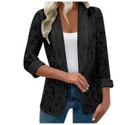 Generisch Chaqueta de mujer a medida con un ajuste elegante estilo versátil para ocasiones de negocios modernas eventos formales, Negro , XXL