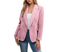 Generisch Chaqueta de mujer entallada de gran tamaño, deportiva, de negocios, tallas grandes, chaqueta de traje de moda elegante casual trajes festivos con bolsillo chaqueta de trabajo para el trabajo