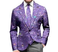 Generisch Chaqueta de noche formal con lentejuelas, moderna alternativa a eventos de gala y, morado, S