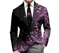 Generisch Chaqueta de noche formal con lentejuelas, moderna alternativa a eventos de gala y, morado, S
