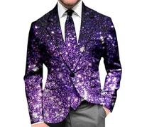 Generisch Chaqueta de noche formal con lentejuelas, moderna alternativa a eventos de gala y, morado, XL