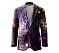 Generisch Chaqueta de pana brillante con patrón de lentejuelas para ocasiones festivas, fiestas de carnaval como elegante atuendo de noche, Color morado oscuro., 4XL