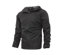 Generisch Chaqueta de pana para hombre, fina, resistente al viento y de color a juego, chaqueta de montañismo para hombre, calefactable, Negro , 3XL
