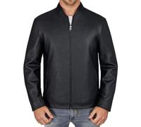 Generisch Chaqueta de piel sintética para hombre, chaqueta de forro polar, chaqueta de piel sintética para exteriores, chaqueta básica para el tiempo libre, moderna, informal, chaqueta de manga larga
