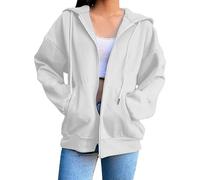 Generisch Chaqueta de punto azul para mujer, sudadera con capucha para mujer, chaqueta ligera de gran tamaño, sudadera con capucha, chaqueta de otoño para entrenamiento, chaqueta de otoño con esquí