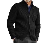 Generisch Chaqueta de punto para hombre con botones, chaqueta de traje para montaña: corte ajustado, elegante, chaqueta blazer de negocios, chaqueta de otoño, tallas grandes, chaqueta deportiva con