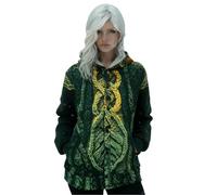 Generisch Chaqueta de punto para mujer con capucha de punto grueso oversize suéter vikingo 3D impresión digital fantasma estampado colorido suéter navideño sudadera con capucha abrigo cálido de punto