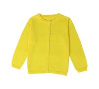 Generisch Chaqueta de punto para niña, material suave con manga larga, cuello redondo para trajes infantiles a la moda, Ye1, 3 años